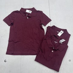Old Navy 3 Pack Maroon School Uniform Short Sleeve Polos Youth Boys Small New