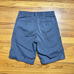 Lands End Boys School Uniform Flat Front Zip Pocket Gray Waist Shorts 14