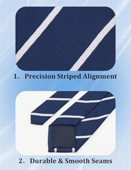 Striped Ties for Men 3.15″ Classic Plaid Pattern Mens Necktie for Navy White