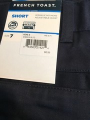 Boy’s FRENCH TOAST NAVY PLEATED TWILL SHORTS Size 7 NWT
