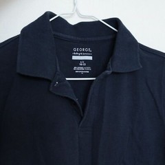 4 Pk Navy Blue Short Sleeve Uniform Polo Shirt Set Size L 10/12