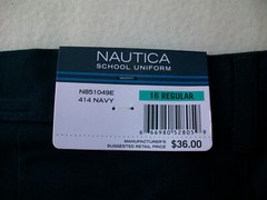 Nautica School Uniform Boys Pants Sz 16 Regular Navy Blue Adjustable Waist