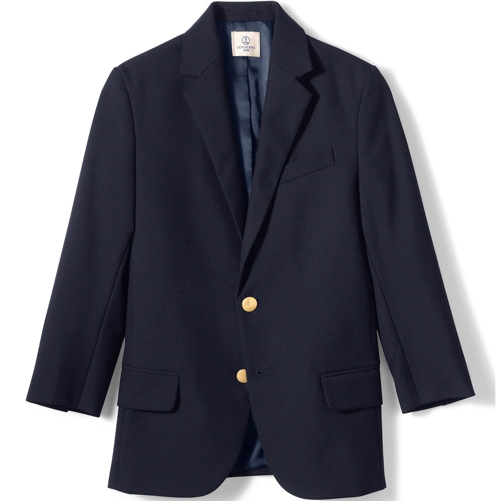 Lands’ End School Uniform Boys Hopsack Blazer Deep Navy Choose size