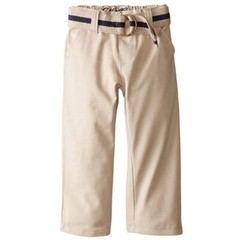 EDDIE BAUER SCHOOL BOY’S FLAT FRONT PANT WITH BELT ,KHAKI, SIZE 16