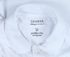 George Boys School Uniform Polo Shirts White Short Sleeve Size S 6-7 Set of 3