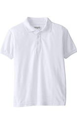 Genuine Boys School Uniform Collared Polo White Medium (10-12 ) NEW