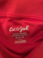 Cat & Jack School Uniform Red Polo Shirt Kids Boys Size M 8-10
