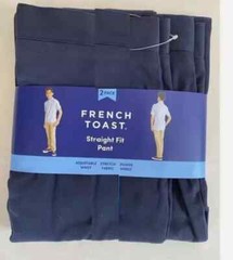 French Toast Boys Uniform Straight Fit Adjustable Waist Pants 2 PK(NAVY 5)NWT