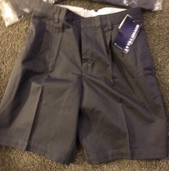 French Toast – boy’s uniform pleated dark grey shorts -size 14 husky