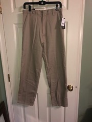 U.S POLO ASSN. School Uniform Flat Front Pants Boys 16 Tan ADJUSTABLE WAIST NWT