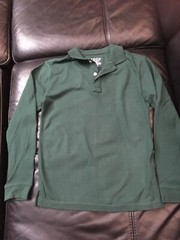  Izod Boys Hunter Green Long sleeve polo   Size M(10/12)