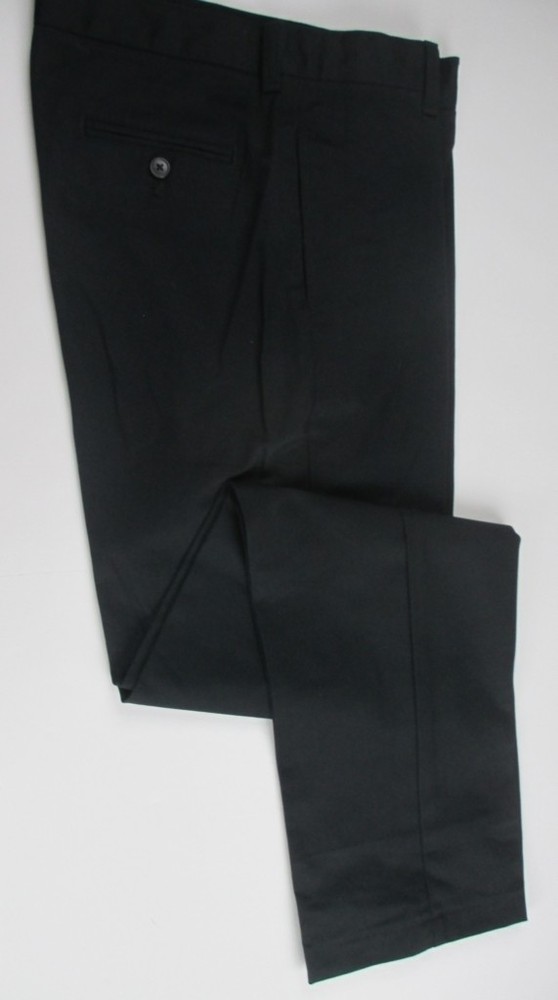 LANDS END Black Plain School Uniforms Chino Pants Boys 14 Inseam 27″ NEW