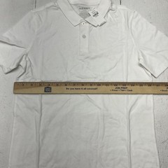 Old Navy White School Uniform Jersey Short Sleeve Polo Boys Size Large NEW
