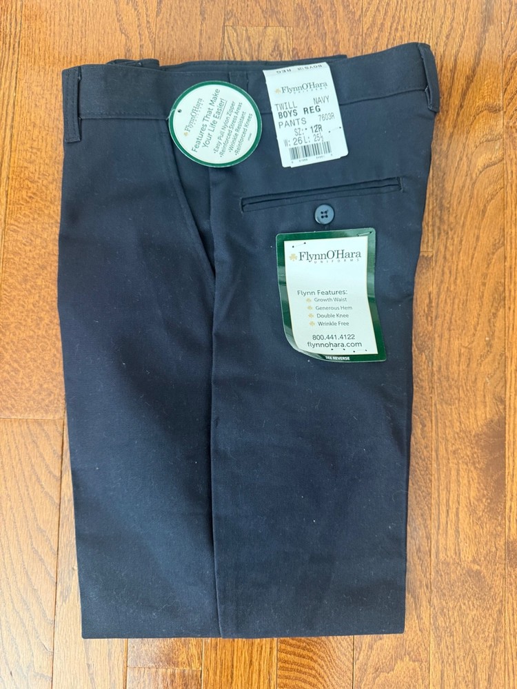 Flynn O’Hara boys navy twill uniform pants size 12R