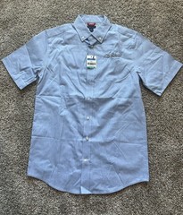 NWT Tommy Hilfiger Blue SS Button Up School Uniform Dress Shirt, All Saints