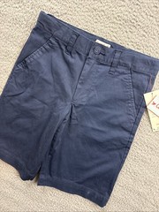 All in Motion Boys Youth 8 Blue Flat Front School Uniform Chino Shorts