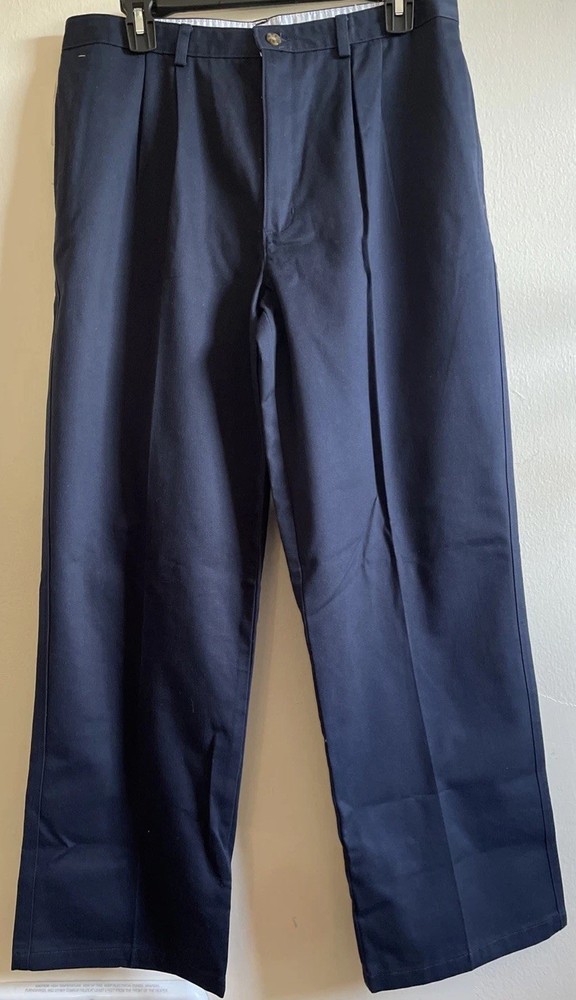 Arrow Boys Pleated Wrinkle Free Stain Repellent School Pants Navy 18H 33”x28”