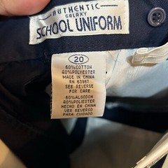 Authentic Galaxy School Uniform Shorts Boys 20 Navy Flat Front Adjustable Waist