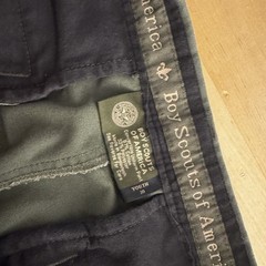 Boy Scouts of America BSA Youth 20 Green Cargo Uniform Switchback Pants Damaged