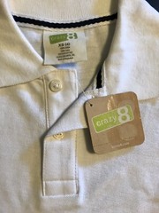 NWT Boy XS(4) Crazy 8 COTTON UNIFORM SCHOOL POLO Shirt Top Gymboree WHITE Collar