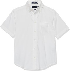 SET OF TWO Nautica Boys’ School Uniform Shirts Size S(8) White Short Sleeve