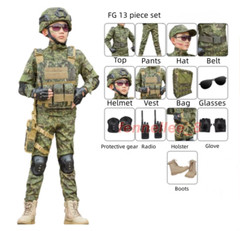 Children’s Camouflage Suit Special Forces Military Training Uniform with Helmet