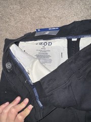 IZOD Boys Black Flat Front Uniform Pants Size 14 Stretch Twill
