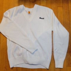 Vintage A+ BY Sai School Apparel White Knit Sweater Size Small FENWICK Unisex