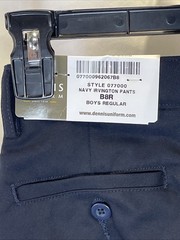 Dennis Uniform School Flat Front Pant Boys 8 Regular Irvington Style 077000 Navy
