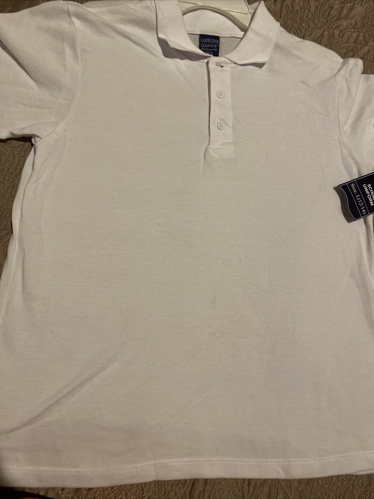 CAMBRIDGE CLASSICS kids White polo school uniform L (12/14)