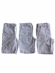 LOT OF 3 Spring & Gege Boys Gray School Uniform Chino Shorts Size Lg EUC