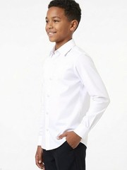 SOLOCOTE Boys White Dress Shirt Long Sleeve Uniform Blouse Formal Size 11-12Y