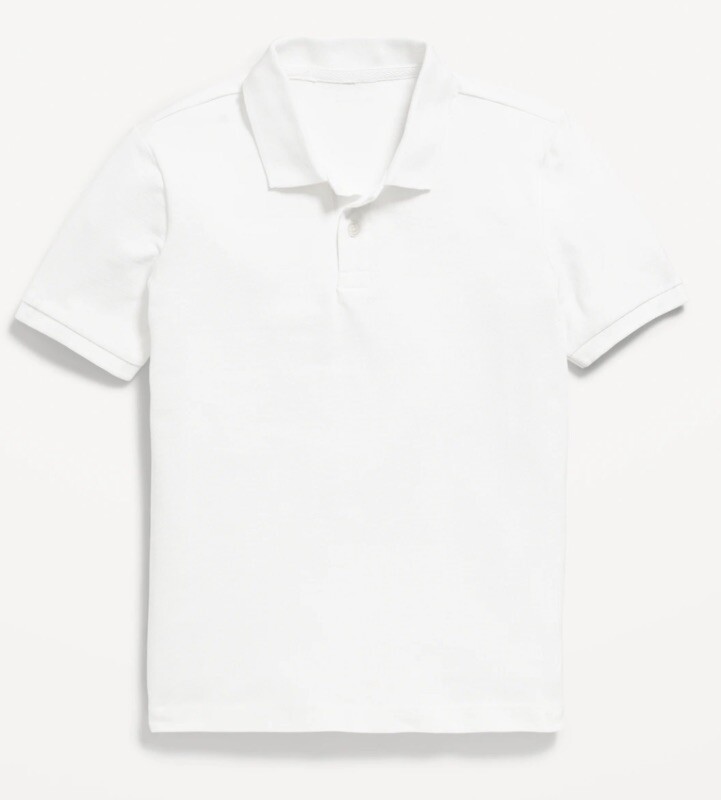 Lot of 5 Old Navy School Uniform Boys Plique Polo White Color Short Sleeves