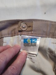 Boys Size 12 Husky Khaki School Uniform Pants with adjustable waist.