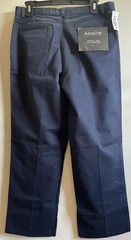 Arrow Boys Pleated Wrinkle Free Stain Repellent School Pants Navy 18H 33”x28”