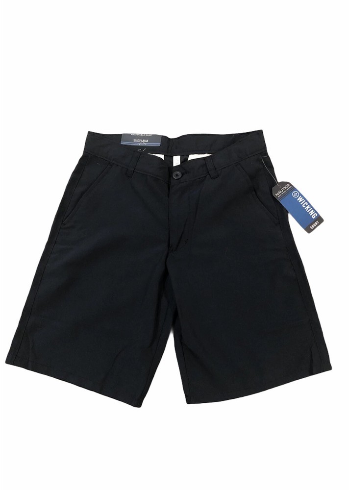 NWT$36 Nautica Boys School Uniform Navy Wicking Shorts N861056Q 12 16 18