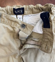 Boys Khaki Beige School Uniform Pants Adj Waist Size 6 The Children’s Place