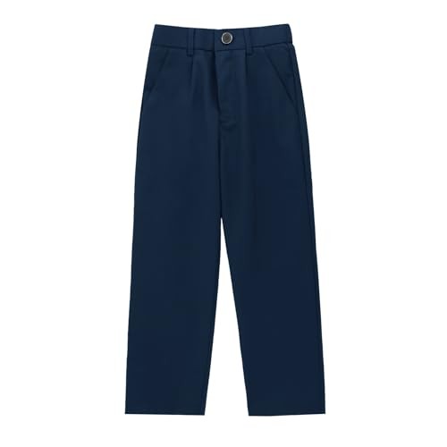Boys School Uniform Pants Elastic Back Waistband Dress 9-10 Years Navy