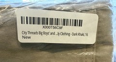 New Boys City Threads Khaki Uniform Soft Jersey Pants Elastic Pull On-Size 16