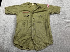 Boy Scouts Of America Shirt Green Sanforized Short Sleeve Uniform Quinnipiac