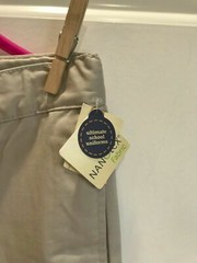 2-New Boys Cherokee Uniform Pants Size 16 Husky Adjustable Waist Oyster Color