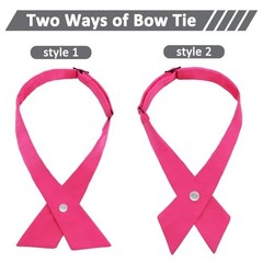 School Uniform Pre Tied Bows for Girls Women Solid Color Adjustable Rose Red