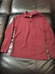  Izod Boys Burgundy Long sleeve polo   Size M(10/12)