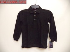 French Toast Boys Black Long Sleeve Uniform Pique Polo Shirt S(6/7) 884503502205