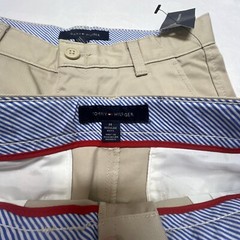 2 NWT Tommy Hilfiger School Uniform Khaki Shorts Boys 14 Beige Bermuda Chino