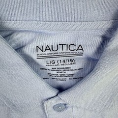Nautica Boys Big School Uniform Short Sleeve Polo Shirt Button Closure Pique