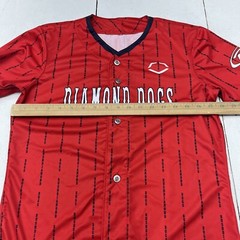 Evoshield Red Diamond Dogs Short Sleeve Button-Up Jersey Boys Size Large