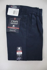 CHAPS Boys Playground Tough Pleated Front Navy Blue Pants Trousers size 4 New