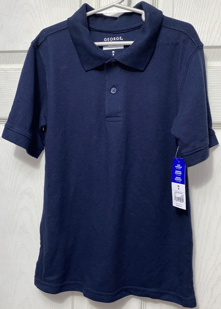 NWT Boy’s Sz M/8 George Navy Blue Polo Uniform Shirt