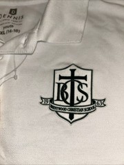 Dennis Youth Polo YXL ~ Brentwood Christian School Uniform White Collared Shirt